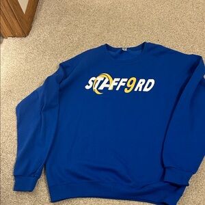 Jerzees Blue and Yellow Graphic Stafford Crewneck Sweatshirt